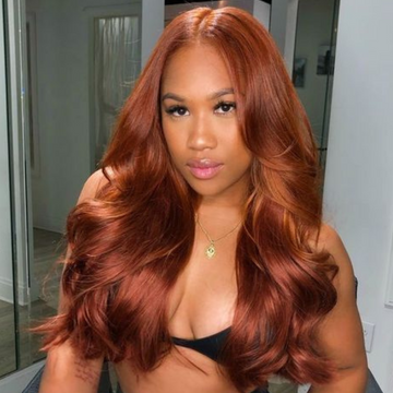 Cinnamon Brown Loose Wave / Straight / Straight Layer Glueless 5x5 Closure HD Lace Wig- US ONLY