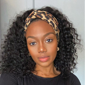 Crazy Wednesday | Deep Wave Glueless Curly Bob Wig Headband Wig 100% Human Hair (Get Free Trendy Headbands)