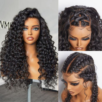 Full Lace Part Anywhere Water Wave Invisible HD Lace Long Curly Wig 100% Human Hair - US Only