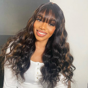 Weekly Special | True Scalp Blonde Highlight Loose Wave Glueless Minimalist Lace Wig with Bangs
