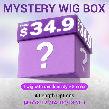 US Only 4-20 Inch Mystery Wig Box, Random Color & Texture, Human Hair Wigs