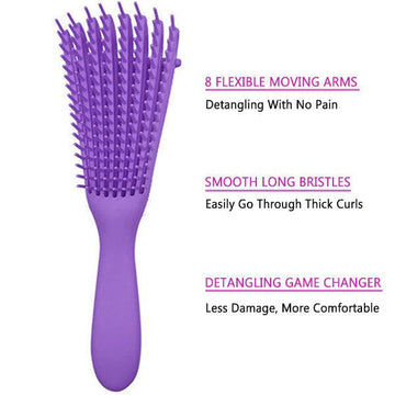 1pc Detangle Brush, Less Damage, More Comfortable, Pink / Purple