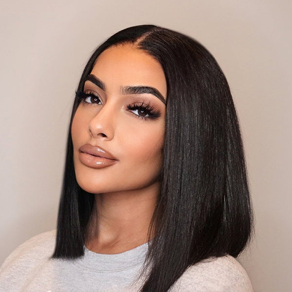 Smooth Blunt Cut 13x4 Frontal Lace Bob Wig 100% Human Hair | Silky Straight - US Only