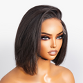 Weekly Special | Asymmetric Bob Minimalist HD Lace Glueless C Part Short Wig 100% Human Hair