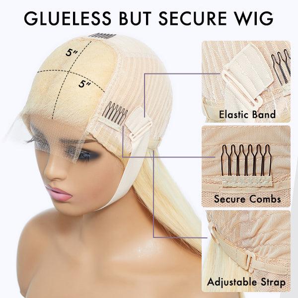 Limited Design | Blonde 613 Layered Cut Glueless 5x5 Closure HD Lace Wig 100% Virgin Human Hair - US Only