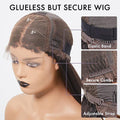 4C Edges | Kinky Edges Black to Brown Ombre Kinky Straight 5x5 Closure Lace Glueless Side Part Long Wig- US ONLY