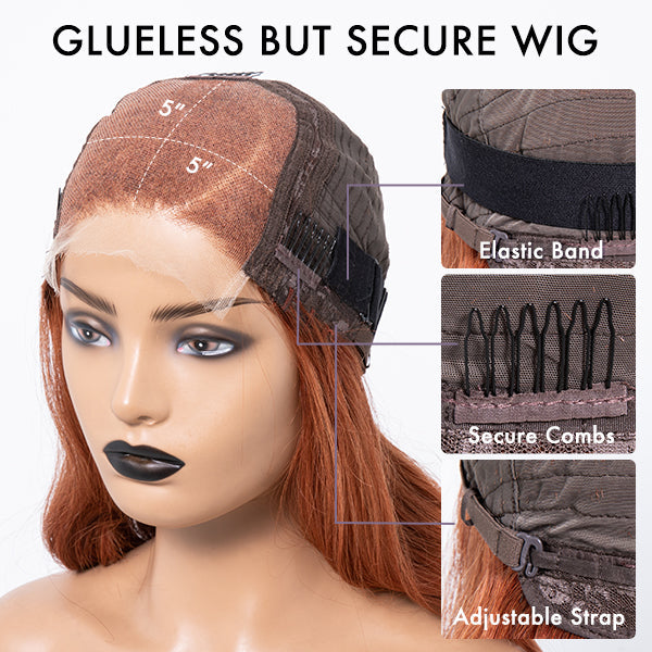 Cinnamon Brown Loose Wave / Straight / Straight Layer Glueless 5x5 Closure  HD Lace Wig- US ONLY