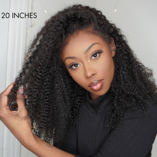 4C Edges | Realistic Kinky Edges Afro Curly Glueless Long Wig 100% Human Hair -US Only