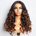 Weekly Special | Beginner Friendly Brown Highlights Bouncy Loose Wave Glueless Minimalist HD Lace Wig - US Only