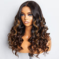 Weekly Special | Beginner Friendly Brown Highlights Bouncy Loose Wave Glueless Minimalist HD Lace Wig - US Only