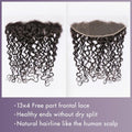 Water Wave 13x4 Lace Frontal with 3 Curly Bundles 100% Human Hair