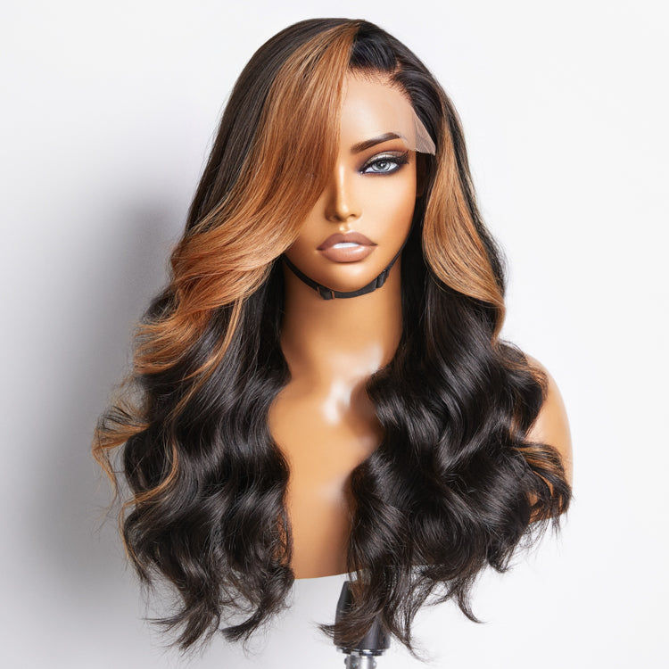 Special Deal | Blonde Brown Highlights Loose Body Wave Glueless 5x5 Closure Lace Wig Face-Framing-US ONLY