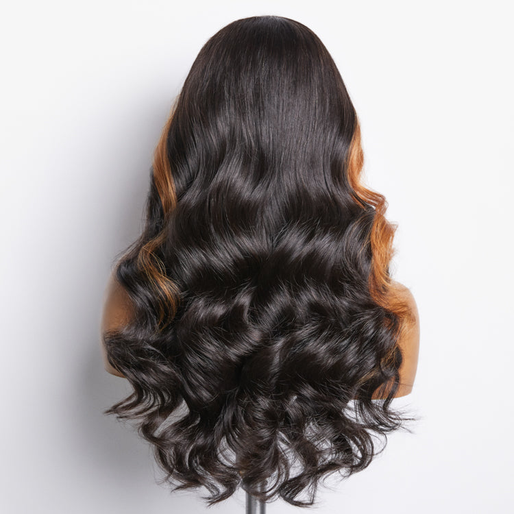 Copper Highlights Loose Body Wave Glueless 5x5 Closure Lace Wig Face-Framing - US Only