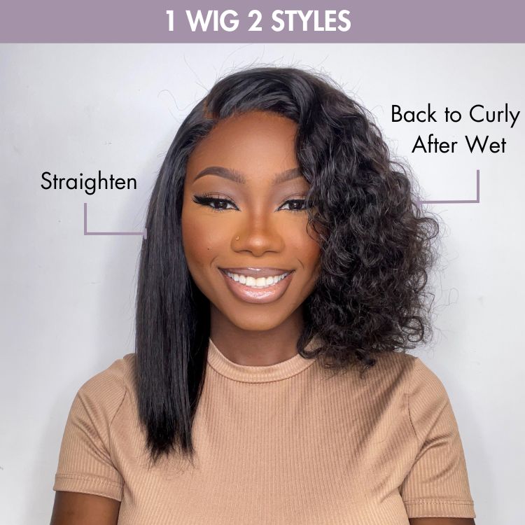 New Customers Only | Wet and Wavy 5x5 Closure Pre-Cut Lace Water Wave Wig Glueless Side Part Human Hair Wig Breathable Cap