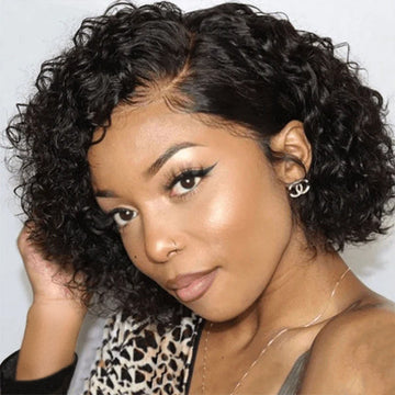 Weekly Special | Trendy Short Cut Curly Minimalist HD Lace Glueless Side Part Wig 100% Human Hair