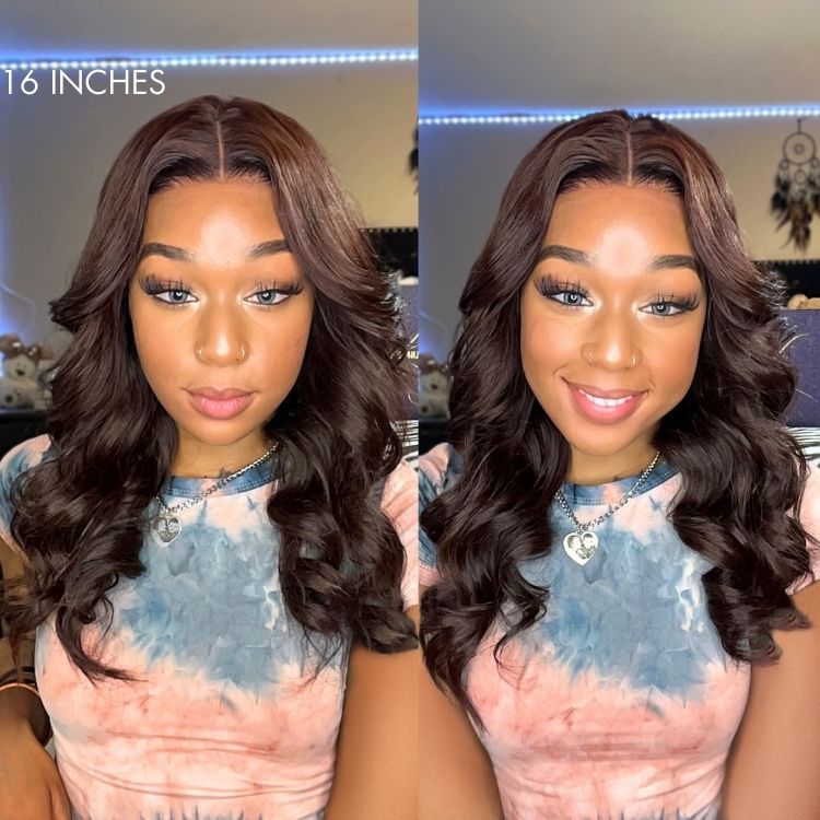 Charming Brown Layered Cut Loose Wave 5x5 Closure Lace Glueless Wig 100% Human Hair - US Only