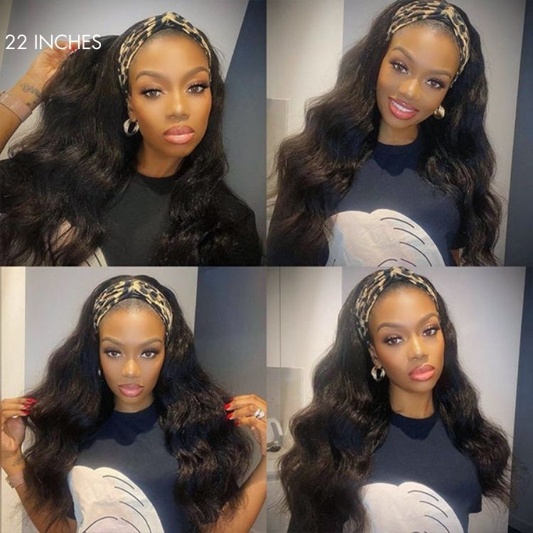 Weekly Special | Natural Black Body Wave No Lace Glueless Long Headband Wig 100% Human Hair