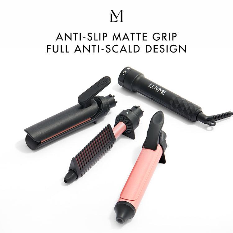 US Plug 3 in 1 Instant Heating Curling Iron Set with Interchangeable Straightener for All Hair Types