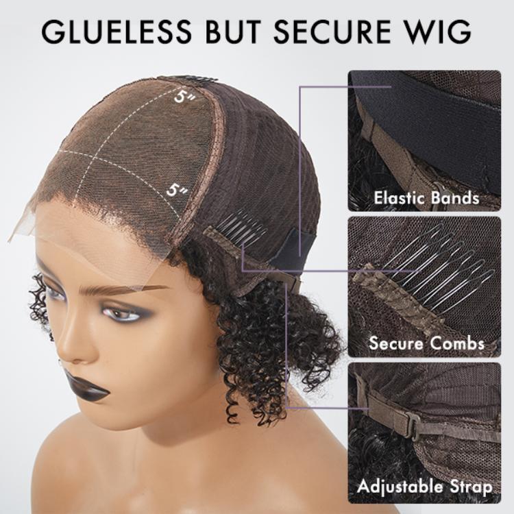 4C Edges Wig™ - Highlight Afro Curls Glueless 5x5 Closure HD Lace Wig Breathable Cap