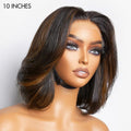 Exclusive Sale | Limited Design | Blonde Highlights Glueless 5x5 Closure HD Lace Stacked Bob Wig | Large & Small Cap Size