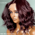 Dark Plum 99J Hair Color Wig Loose Wave Minimalist HD Lace Glueless Mid Part Short Wig - US Only
