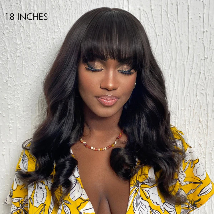 Special Deal | Loose Wave 5x5 Closure Lace Glueless Long Wig With Cute Bangs 100% Human Hair- US Only