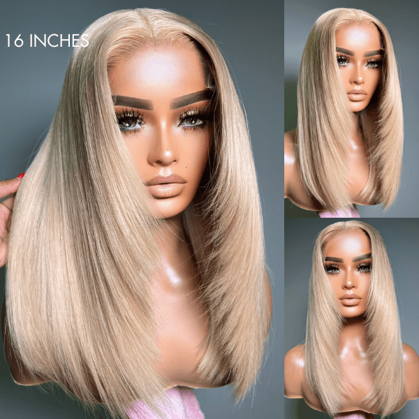 Limited Design | Blonde 613 Layered Cut Glueless 5x5 Closure HD Lace Wig 100% Virgin Human Hair - US Only