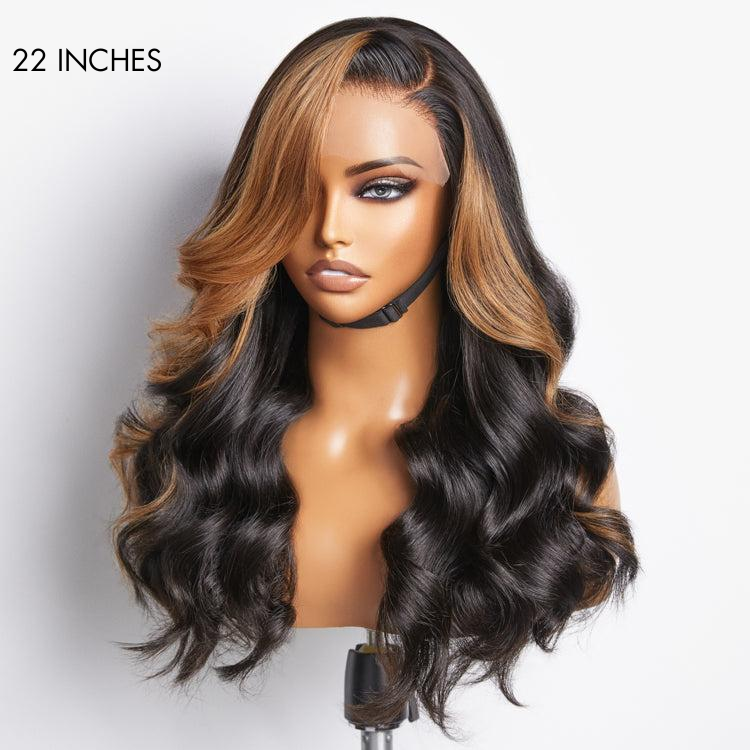 Copper Highlights Loose Body Wave Glueless 5x5 Closure Lace Wig Face-Framing - US Only