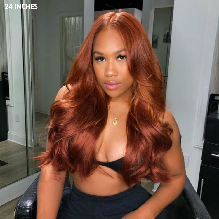 Cinnamon Brown Loose Wave / Straight / Straight Layer Glueless 5x5 Closure  HD Lace Wig- US ONLY