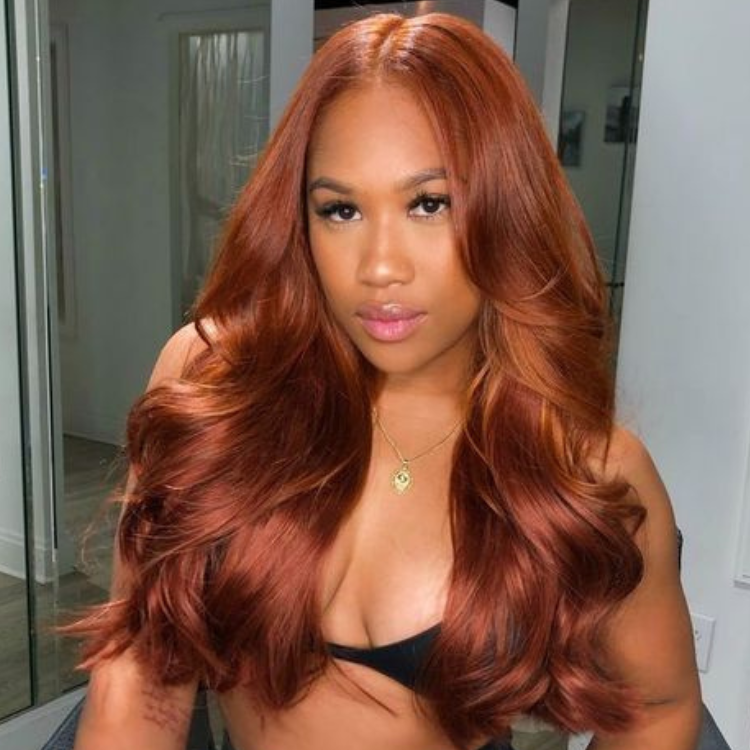 Cinnamon Brown Loose Wave / Straight / Straight Layer Glueless 5x5 Closure  HD Lace Wig- US ONLY