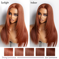 Cinnamon Brown Loose Wave / Straight / Straight Layer Glueless 5x5 Closure  HD Lace Wig- US ONLY