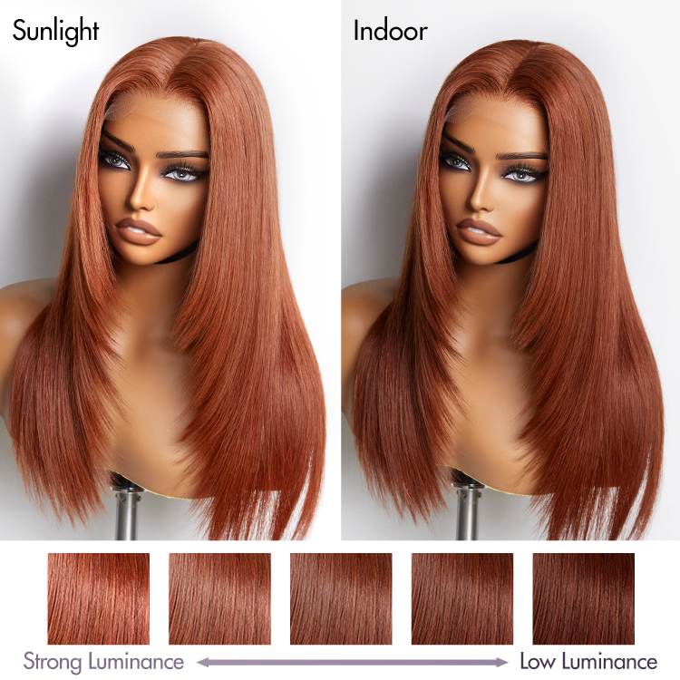 Cinnamon Brown Loose Wave / Straight / Straight Layer Glueless 5x5 Closure  HD Lace Wig- US ONLY