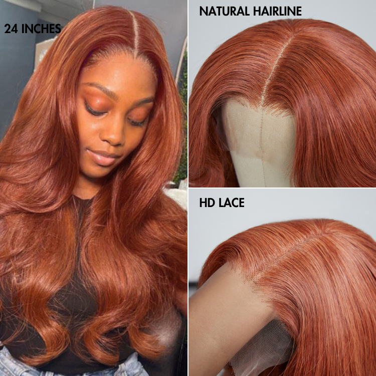 Cinnamon Brown Loose Wave / Straight / Straight Layer Glueless 5x5 Closure  HD Lace Wig- US ONLY