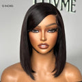 Swoop Bangs Breathable Cap Deep Left C Part Silky Straight Glueless 5x5 Closure Lace Bob Wig
