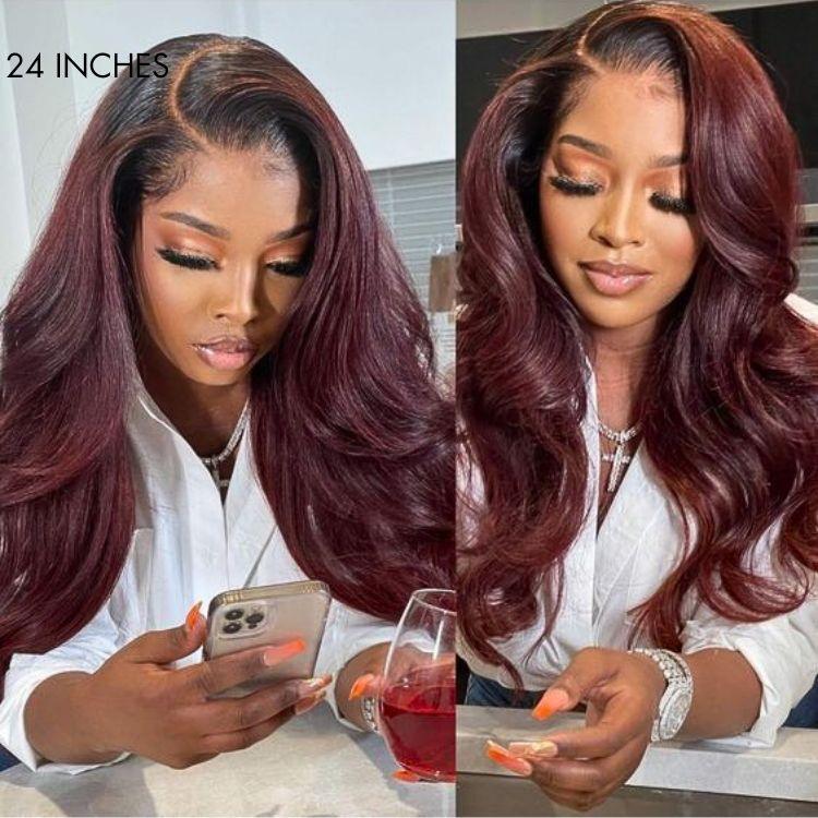 Charming Brown Layered Cut Loose Wave 5x5 Closure Lace Glueless Wig 100% Human Hair - US Only
