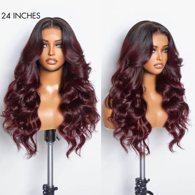 Charming Brown Layered Cut Loose Wave 5x5 Closure Lace Glueless Wig 100% Human Hair - US Only