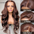Charming Brown Layered Cut Loose Wave 5x5 Closure Lace Glueless Wig 100% Human Hair - US Only
