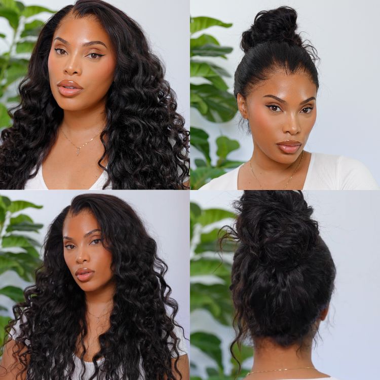 48H Delivery | Water Wave 360 Lace Flexi-Fit Invisi Drawstring Cap Long Wig 100% Human Hair Pre-bleached & Pre-plucked & Pre-Cut Lace -US ONLY