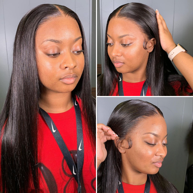 48H Delivery | PreMax Wigs | Super Natural Hairline Silky Straight Glueless 13x4 Frontal Lace Wig Human Hair Pre-Cut Lace -US ONLY