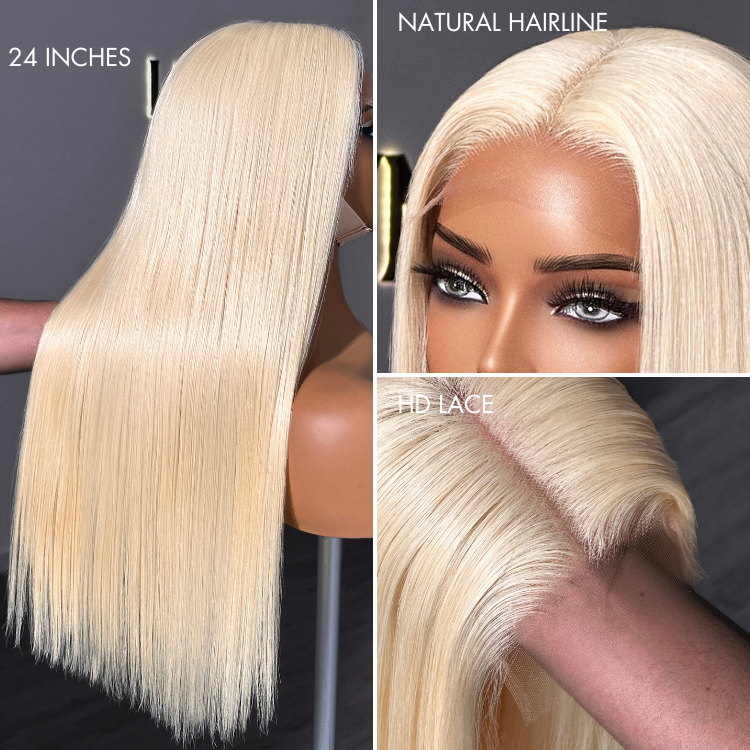 LUVME COLOR FREEDOM™ - Blonde 613 Silky Straight Glueless 5x5 Closure HD Lace Wig 100% Virgin Human Hair