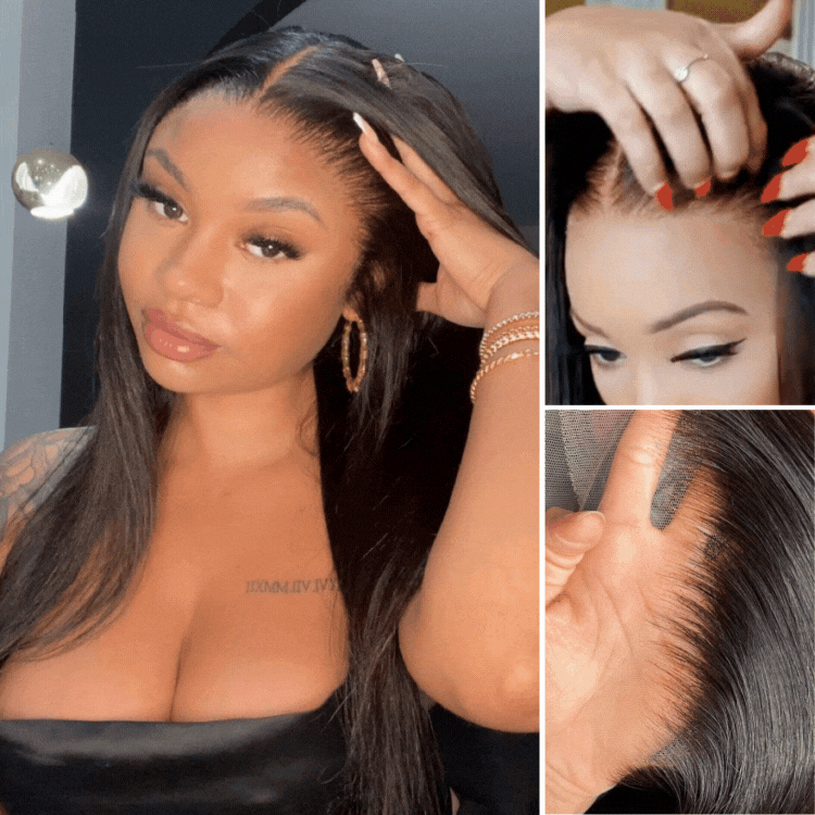 48H Delivery | PreMax Wigs | Super Natural Hairline Silky Straight Glueless 13x4 Frontal Lace Wig Human Hair Pre-Cut Lace -US ONLY