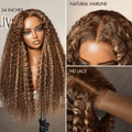 Exclusive Sale | 1 SEC INSTALL WIG | Honey Blonde Highlight Kinky Curly Glueless 5x5 Closure HD Lace Wig Breathable Cap