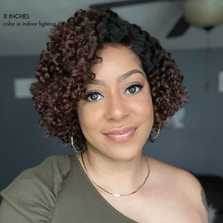48H Delivery | Ombre Brown Fluffy Kinky Curl Glueless Minimalist HD Lace Wig Ready to Go -US ONLY