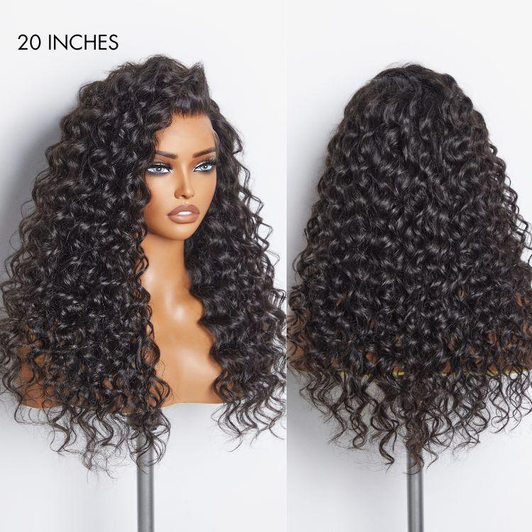 Full Lace Part Anywhere Water Wave Invisible HD Lace Long Curly Wig 100% Human Hair  - US Only