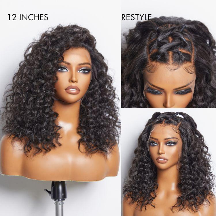 Full Lace Part Anywhere Water Wave Invisible HD Lace Long Curly Wig 100% Human Hair  - US Only
