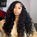 Full Lace Part Anywhere Water Wave Invisible HD Lace Long Curly Wig 100% Human Hair  - US Only