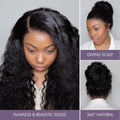 48H Delivery | Water Wave 360 Lace Flexi-Fit Invisi Drawstring Cap Long Wig 100% Human Hair Pre-bleached & Pre-plucked & Pre-Cut Lace -US ONLY