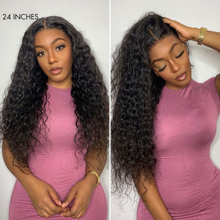 48H Delivery | Water Wave 360 Lace Flexi-Fit Invisi Drawstring Cap Long Wig 100% Human Hair Pre-bleached & Pre-plucked & Pre-Cut Lace -US ONLY