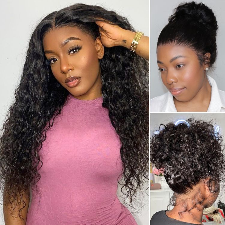 48H Delivery | Water Wave 360 Lace Flexi-Fit Invisi Drawstring Cap Long Wig 100% Human Hair Pre-bleached & Pre-plucked & Pre-Cut Lace -US ONLY