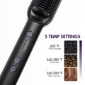 Hair Straightener Comb with US Plug, Built-in Ceramic Heating Plate, 20s Fast Heating & 5 Temp Settings & Anti-Scald for Professional Salon at Home